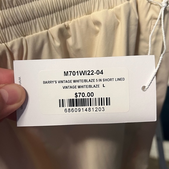 NWT BARRY'S VINTAGE WHITE/BLAZE 5 IN SHORT LINED SZ LARGE - Picture 6 of 6